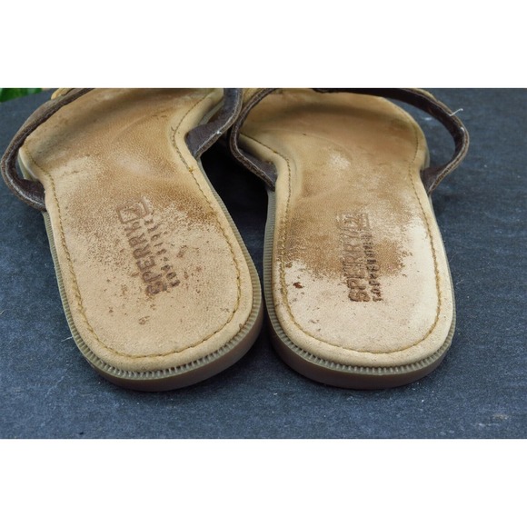 Sperry Top-Sider Women's Size 7 Brown Leather Thong Flip Flop Sandals Casual - Picture 5 of 7